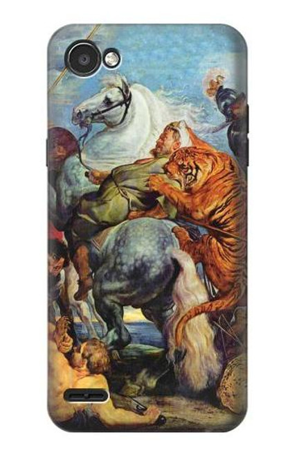 W3331 Peter Paul Rubens Tiger und Lowenjagd Hard Case and Leather Flip Case For LG Q6