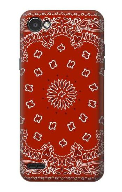 W3355 Bandana Red Pattern Hard Case and Leather Flip Case For LG Q6