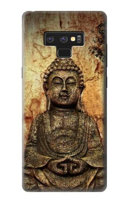 W0344 Buddha Rock Carving Hard Case and Leather Flip Case For Note 9 Samsung Galaxy Note9