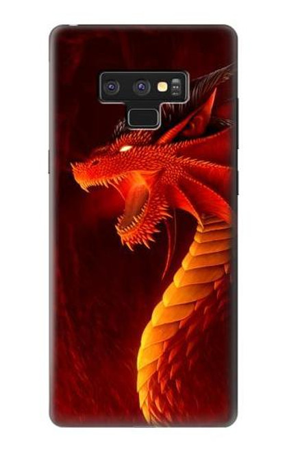 W0526 Red Dragon Hard Case and Leather Flip Case For Note 9 Samsung Galaxy Note9