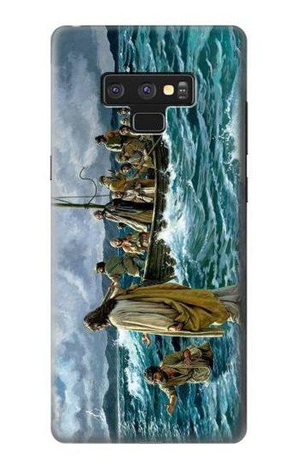 W1722 Jesus Walk on The Sea Hard Case and Leather Flip Case For Note 9 Samsung Galaxy Note9