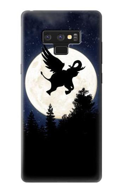 W3323 Flying Elephant Full Moon Night Hard Case and Leather Flip Case For Note 9 Samsung Galaxy Note9