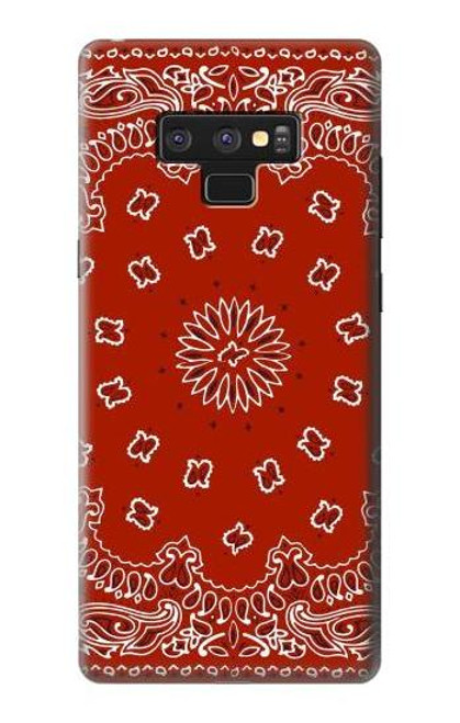 W3355 Bandana Red Pattern Hard Case and Leather Flip Case For Note 9 Samsung Galaxy Note9