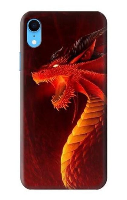 W0526 Red Dragon Hard Case and Leather Flip Case For iPhone XR