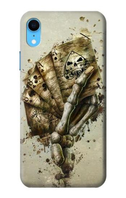 W0550 Skull Card Poker Hard Case and Leather Flip Case For iPhone XR