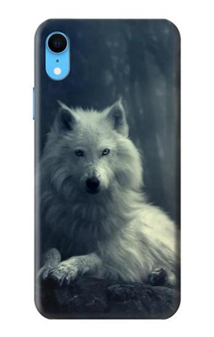 W1516 White Wolf Hard Case and Leather Flip Case For iPhone XR