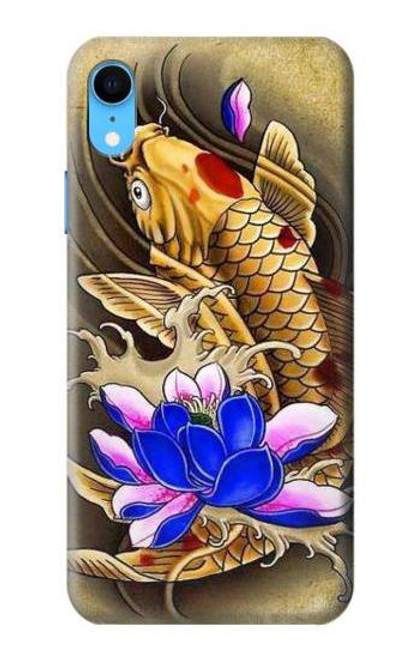 W1604 Carp Koi Fish Japanese Tattoo Hard Case and Leather Flip Case For iPhone XR