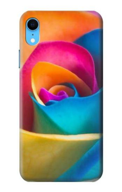 W1671 Rainbow Colorful Rose Hard Case and Leather Flip Case For iPhone XR