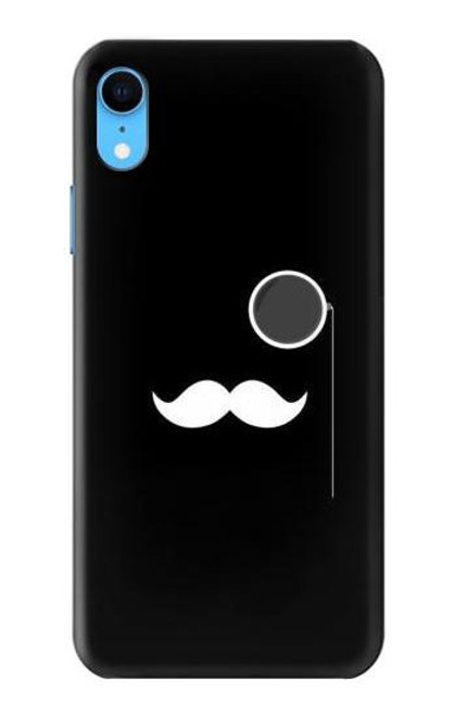 W1946 Sir Mustache Minimalism Hard Case and Leather Flip Case For iPhone XR