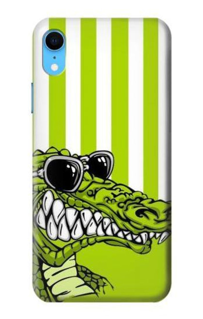 W2323 Funny Green Alligator Crocodile Hard Case and Leather Flip Case For iPhone XR