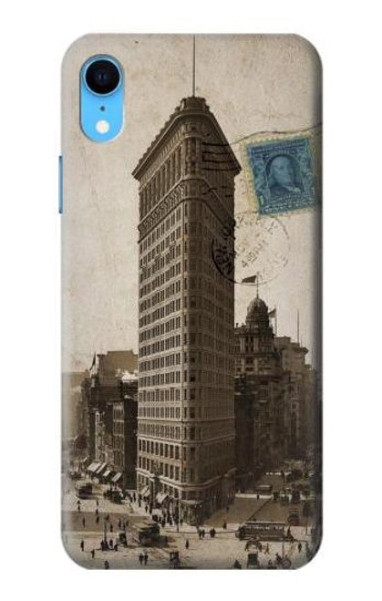 W2832 New York 1903 Flatiron Building Postcard Hard Case and Leather Flip Case For iPhone XR