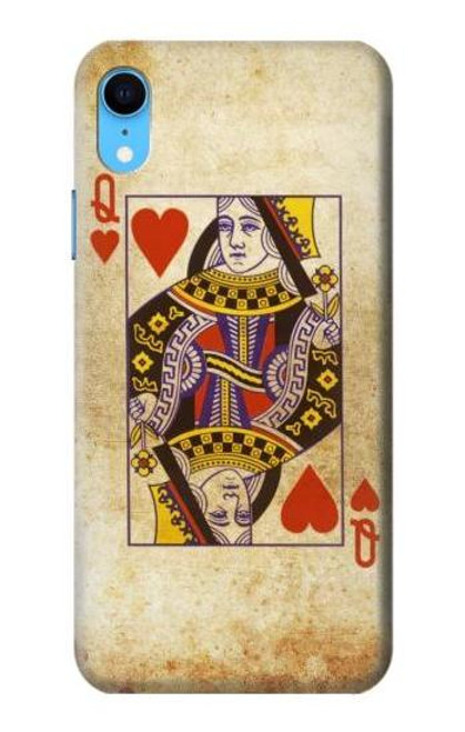 W2833 Poker Card Queen Hearts Hard Case and Leather Flip Case For iPhone XR