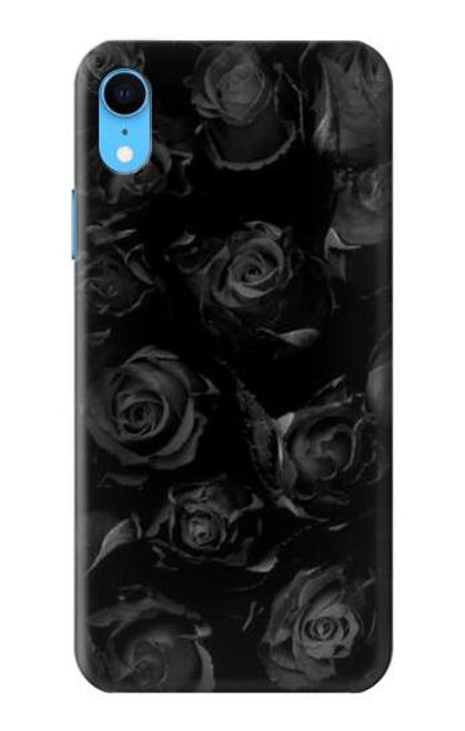 W3153 Black Roses Hard Case and Leather Flip Case For iPhone XR