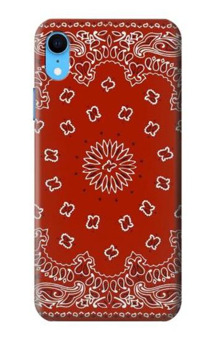 W3355 Bandana Red Pattern Hard Case and Leather Flip Case For iPhone XR