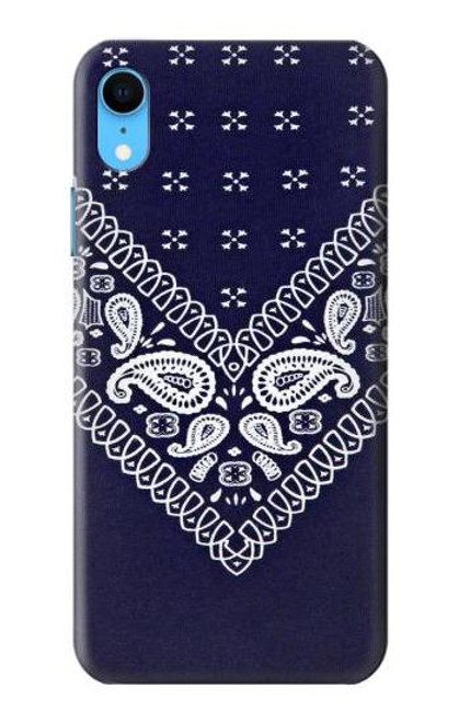 W3357 Navy Blue Bandana Pattern Hard Case and Leather Flip Case For iPhone XR