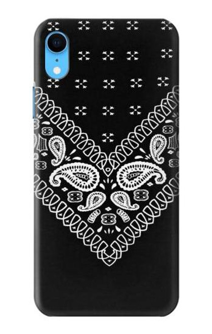 W3363 Bandana Black Pattern Hard Case and Leather Flip Case For iPhone XR