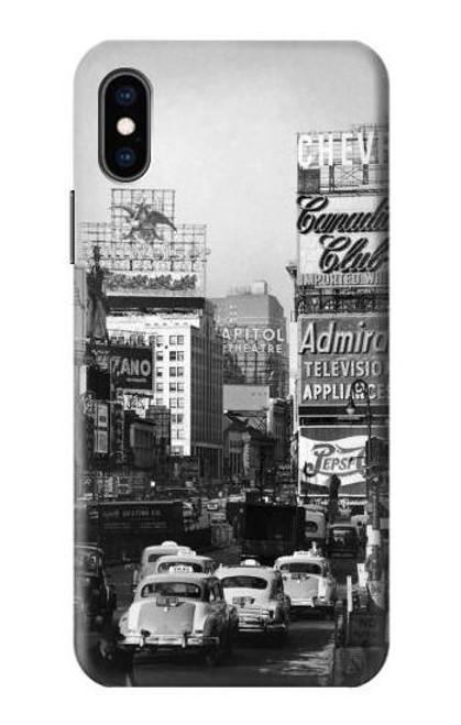 W0182 Old New York Vintage Hard Case and Leather Flip Case For iPhone X, iPhone XS