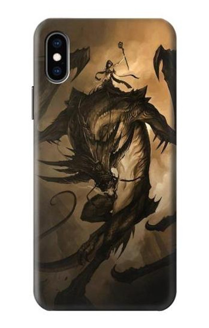 W0388 Dragon Rider Hard Case and Leather Flip Case For iPhone X, iPhone XS