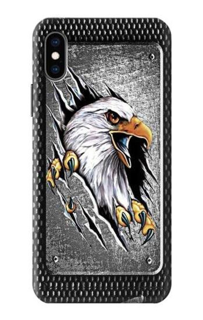 W0855 Eagle Metal Hard Case and Leather Flip Case For iPhone X, iPhone XS