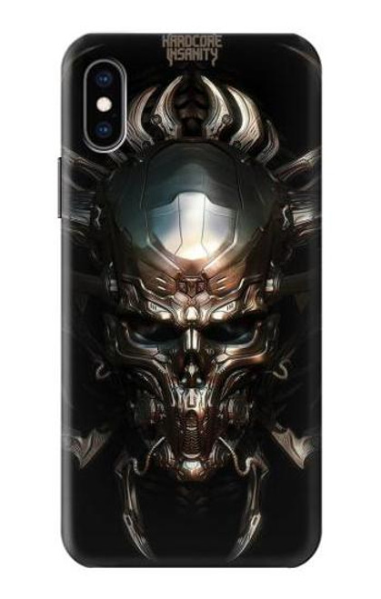 W1027 Hardcore Metal Skull Hard Case and Leather Flip Case For iPhone X, iPhone XS