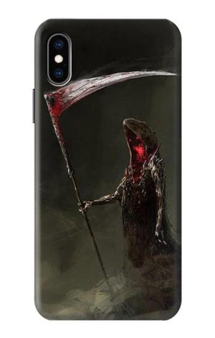 W1319 Grim Reaper Death Scythe Hard Case and Leather Flip Case For iPhone X, iPhone XS