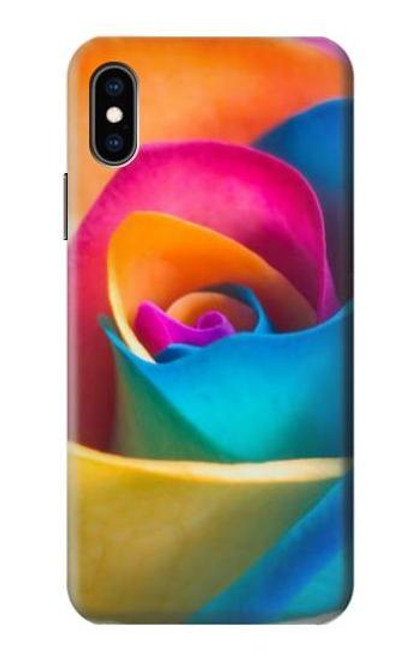 W1671 Rainbow Colorful Rose Hard Case and Leather Flip Case For iPhone X, iPhone XS