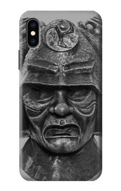 W1827 Japan Samurai Helmet Hard Case and Leather Flip Case For iPhone X, iPhone XS