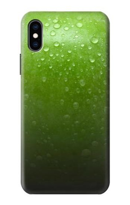 W2475 Green Apple Texture Seamless Hard Case and Leather Flip Case For iPhone X, iPhone XS