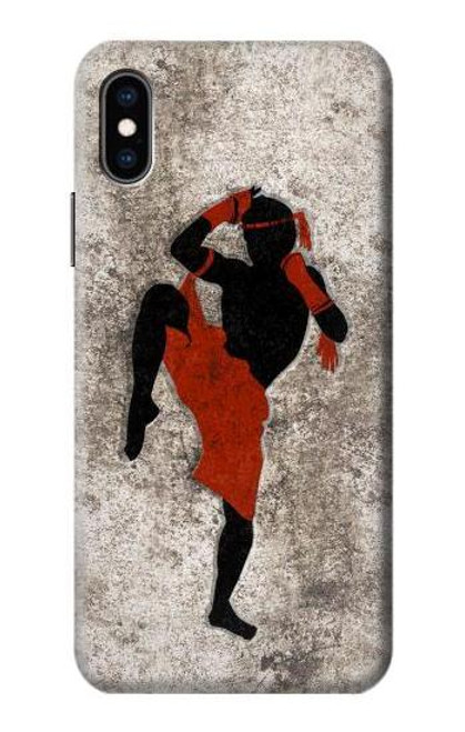 W2634 Muay Thai Kickboxing Martial Art Hard Case and Leather Flip Case For iPhone X, iPhone XS