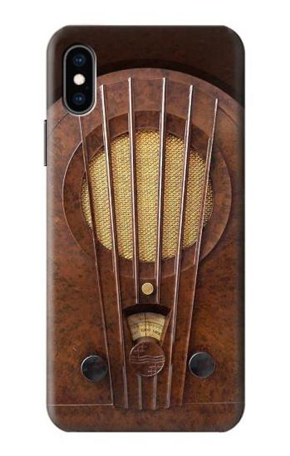 W2655 Vintage Bakelite Deco Radio Hard Case and Leather Flip Case For iPhone X, iPhone XS