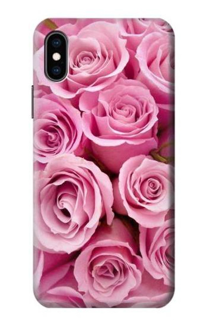 W2943 Pink Rose Hard Case and Leather Flip Case For iPhone X, iPhone XS