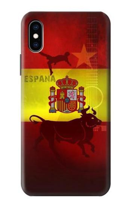 W2984 Spain Football Soccer Euro 2016 Hard Case and Leather Flip Case For iPhone X, iPhone XS