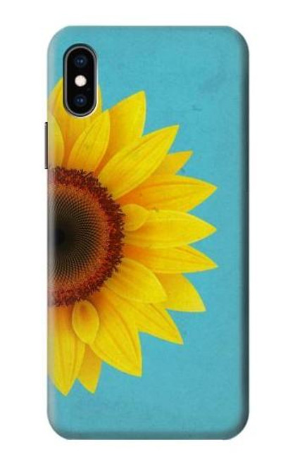 W3039 Vintage Sunflower Blue Hard Case and Leather Flip Case For iPhone X, iPhone XS