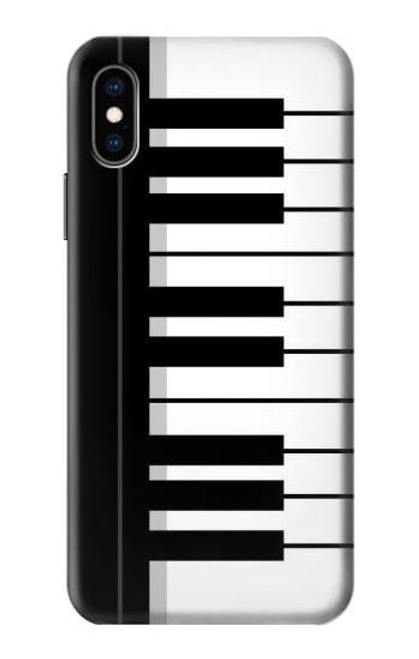 W3078 Black and White Piano Keyboard Hard Case and Leather Flip Case For iPhone X, iPhone XS