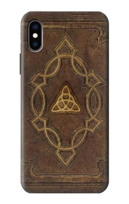 W3219 Spell Book Cover Hard Case and Leather Flip Case For iPhone X, iPhone XS