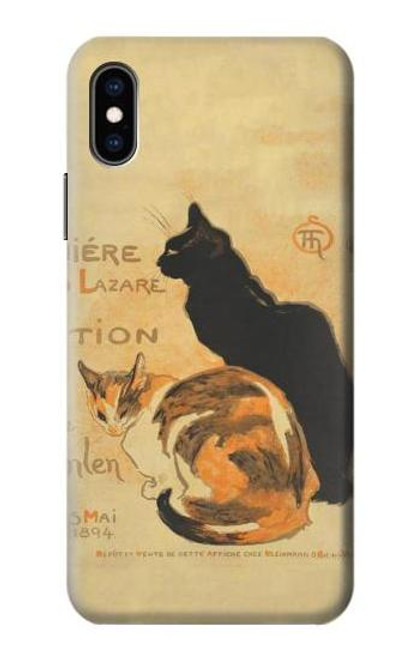 W3229 Vintage Cat Poster Hard Case and Leather Flip Case For iPhone X, iPhone XS