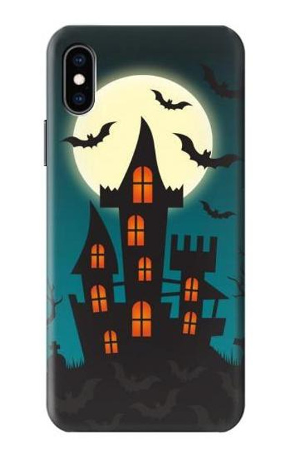 W3268 Halloween Festival Castle Hard Case and Leather Flip Case For iPhone X, iPhone XS