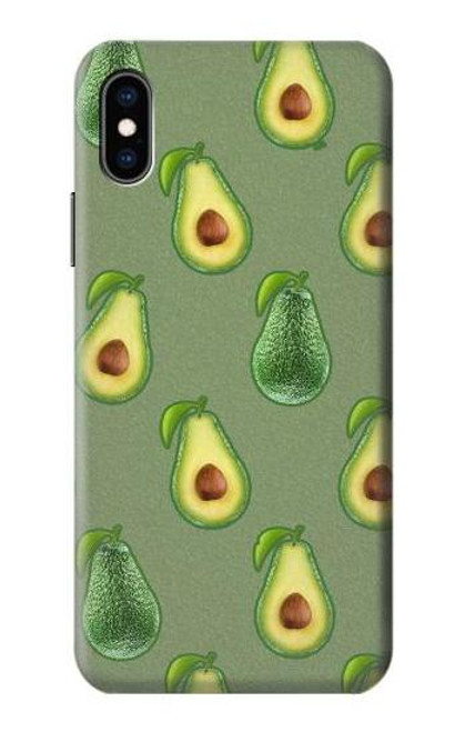 W3285 Avocado Fruit Pattern Hard Case and Leather Flip Case For iPhone X, iPhone XS