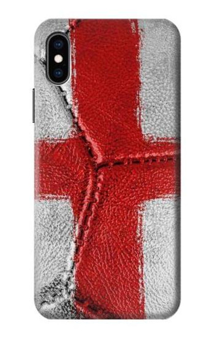 W3316 England Flag Vintage Football Graphic Hard Case and Leather Flip Case For iPhone X, iPhone XS