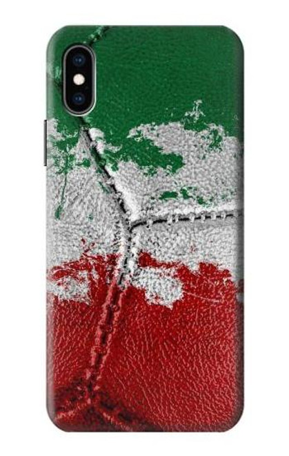 W3318 Italy Flag Vintage Football Graphic Hard Case and Leather Flip Case For iPhone X, iPhone XS