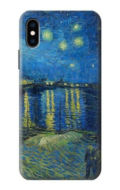 W3336 Van Gogh Starry Night Over the Rhone Hard Case and Leather Flip Case For iPhone X, iPhone XS