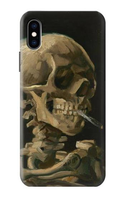 W3358 Vincent Van Gogh Skeleton Cigarette Hard Case and Leather Flip Case For iPhone X, iPhone XS