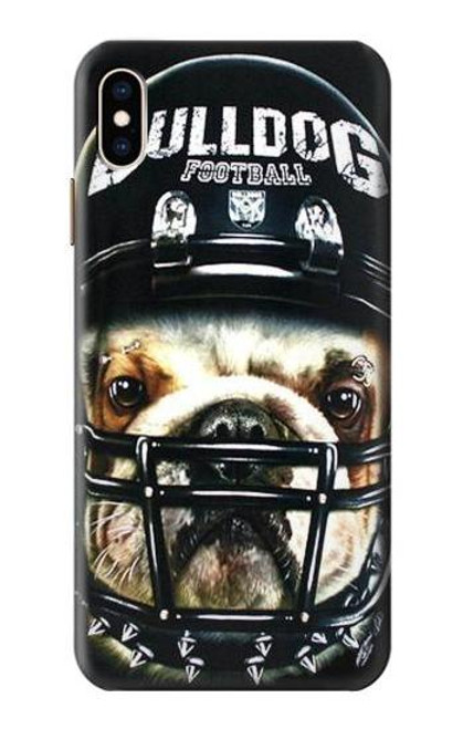 W0098 Bulldog American Football Hard Case and Leather Flip Case For iPhone XS Max