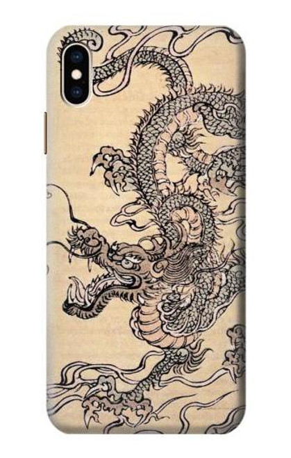W0318 Antique Dragon Hard Case and Leather Flip Case For iPhone XS Max