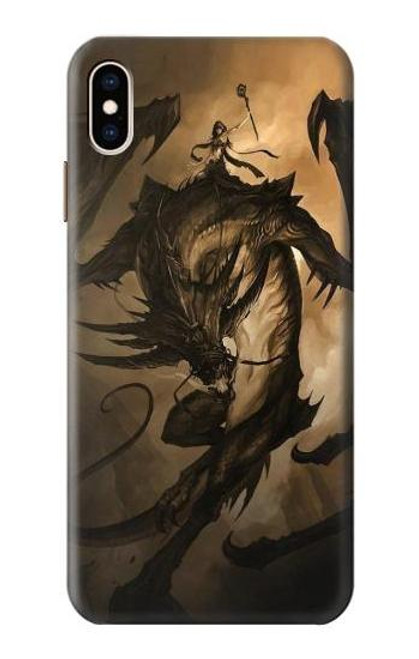 W0388 Dragon Rider Hard Case and Leather Flip Case For iPhone XS Max