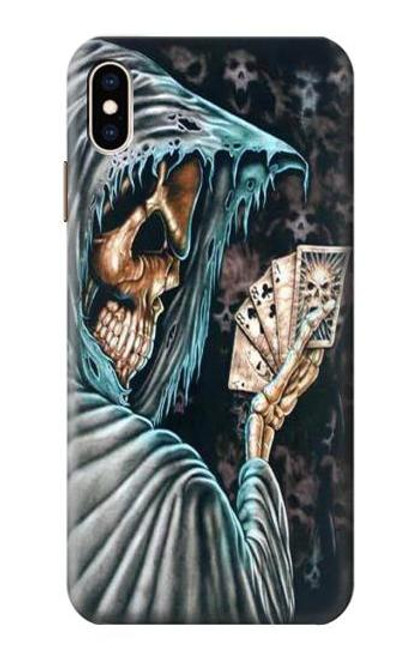 W0748 Grim Reaper Death Poker Hard Case and Leather Flip Case For iPhone XS Max