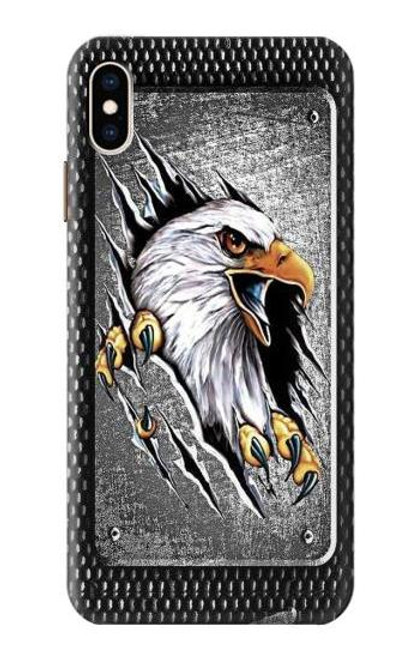 W0855 Eagle Metal Hard Case and Leather Flip Case For iPhone XS Max