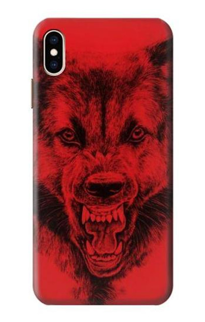 W1090 Red Wolf Hard Case and Leather Flip Case For iPhone XS Max