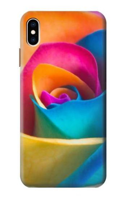 W1671 Rainbow Colorful Rose Hard Case and Leather Flip Case For iPhone XS Max