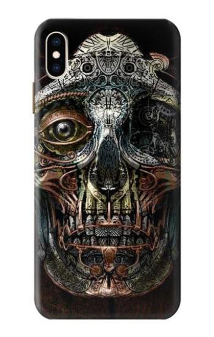 W1685 Steampunk Skull Head Hard Case and Leather Flip Case For iPhone XS Max